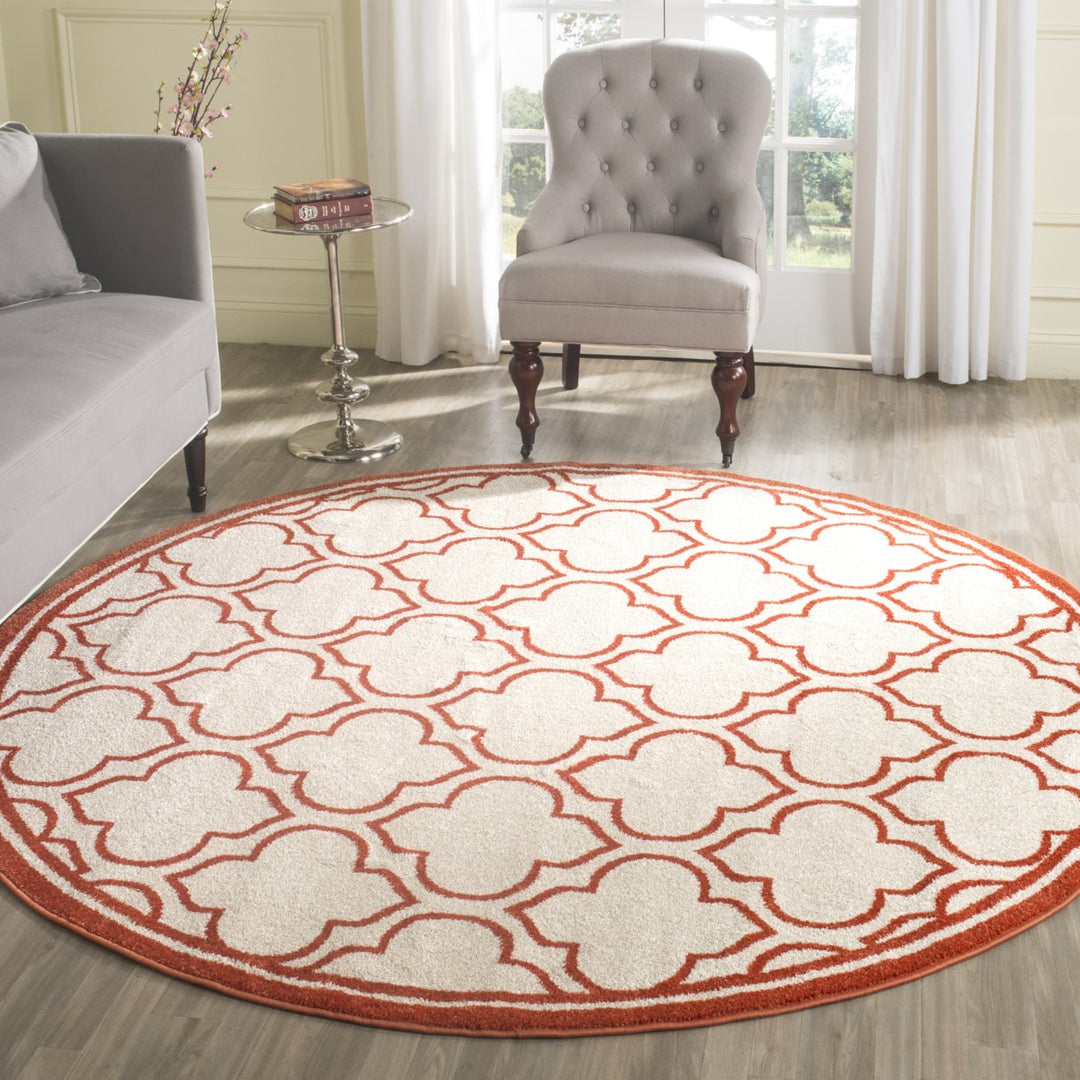 SAFAVIEH Amherst Collection AMT412F Ivory / Orange Rug Image 2