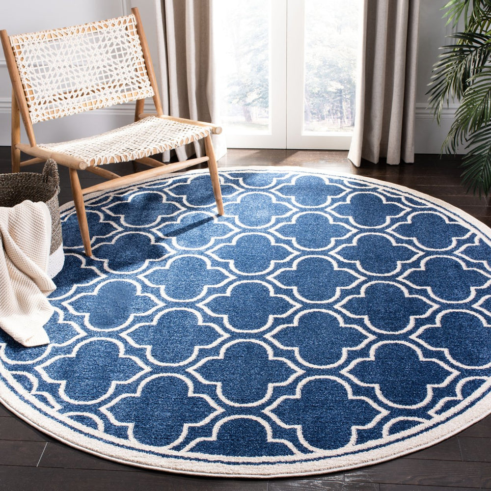 SAFAVIEH Amherst Collection AMT412P Navy / Ivory Rug Image 2