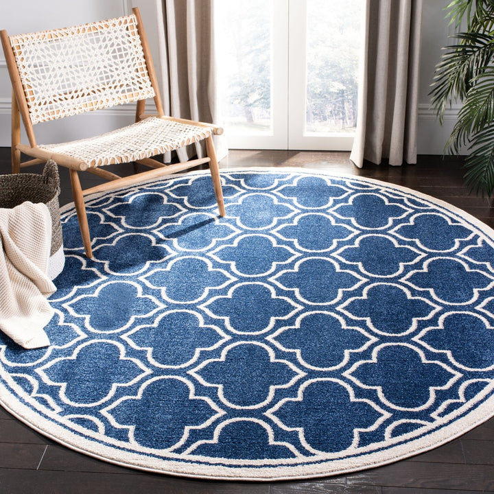 SAFAVIEH Amherst Collection AMT412P Navy / Ivory Rug Image 2