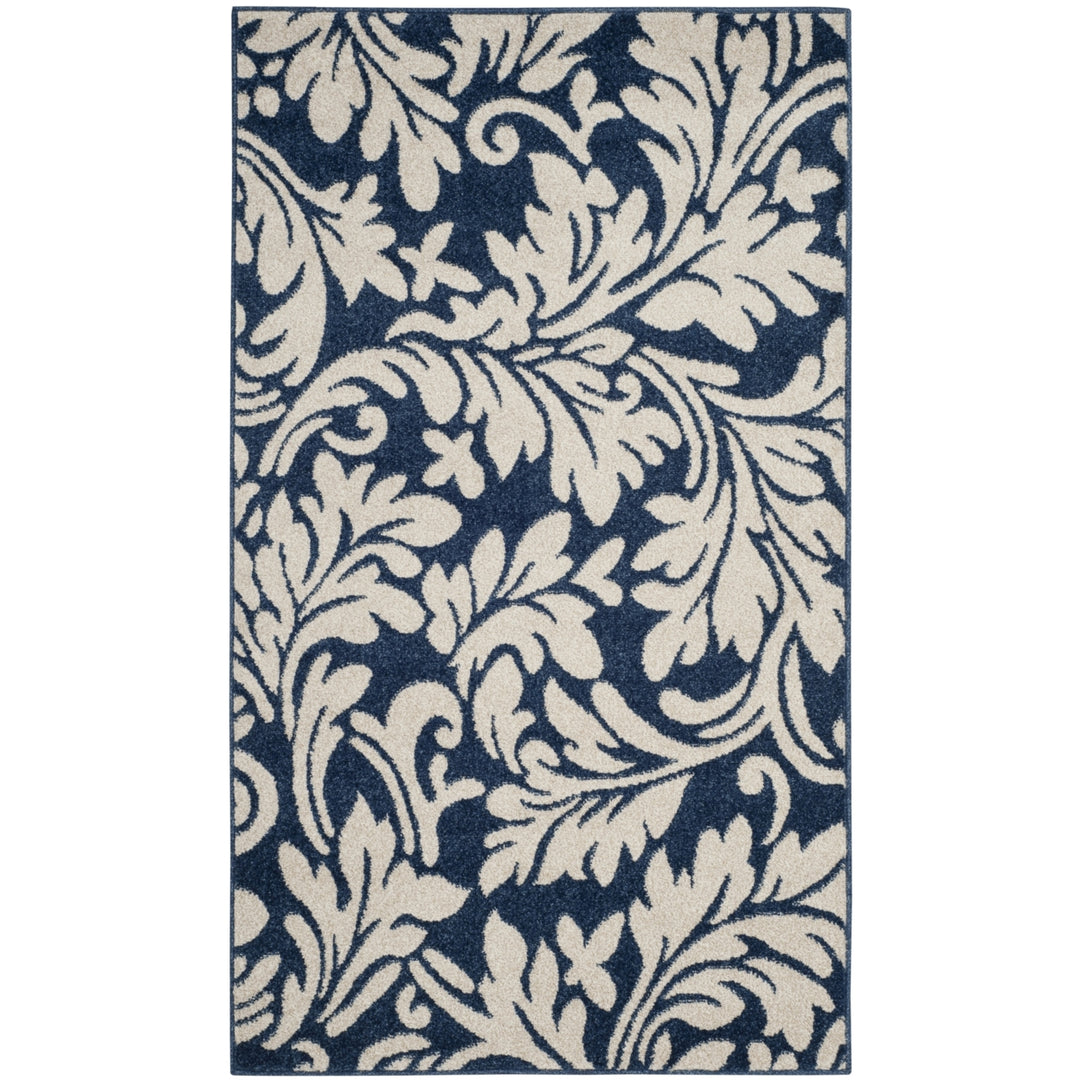 SAFAVIEH Amherst Collection AMT425P Navy / Ivory Rug Image 9