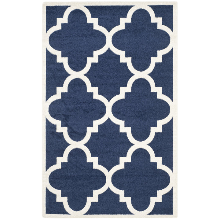 SAFAVIEH Amherst Collection AMT423P Navy / Beige Rug Image 1