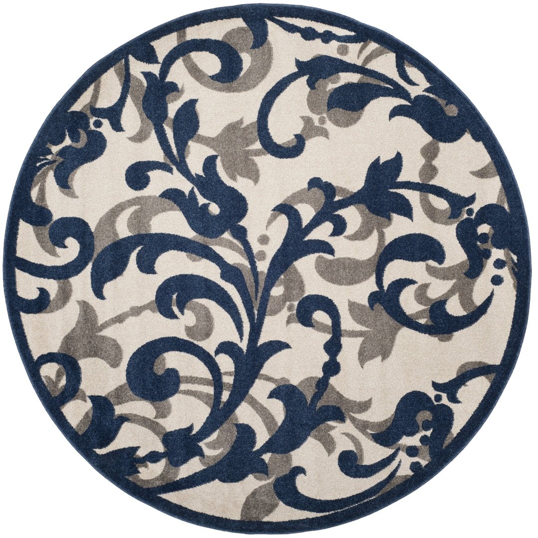 SAFAVIEH Amherst Collection AMT428M Ivory / Navy Rug Image 4