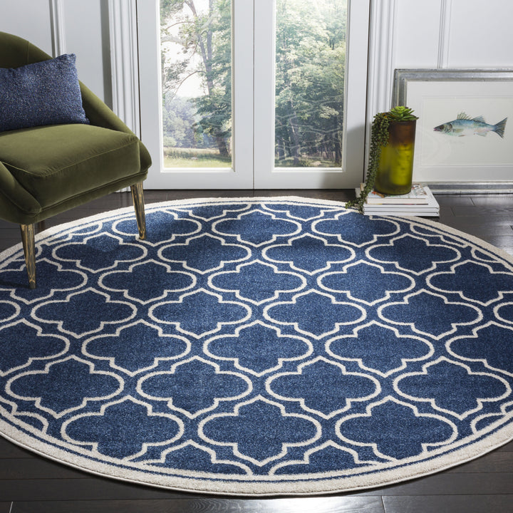 SAFAVIEH Amherst Collection AMTW412P Navy / Ivory Rug Image 2