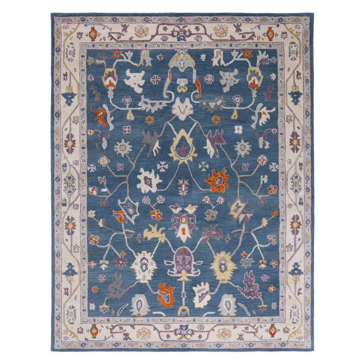 SAFAVIEH Anatolia AN513M Handmade Blue / Ivory Rug Image 1