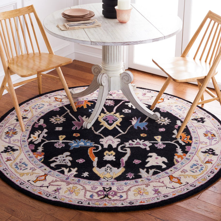 SAFAVIEH Anatolia AN513Z Handmade Black / Ivory Rug Image 2