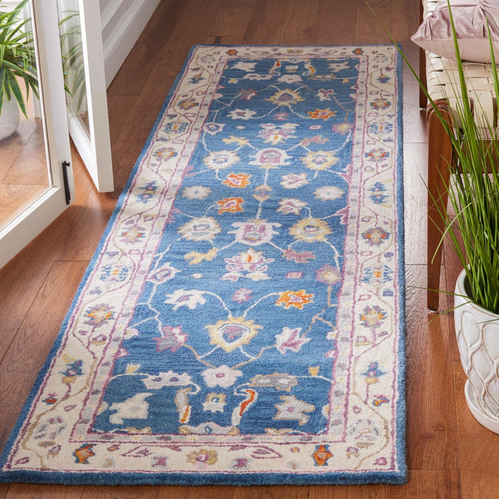 SAFAVIEH Anatolia AN513M Handmade Blue / Ivory Rug Image 3