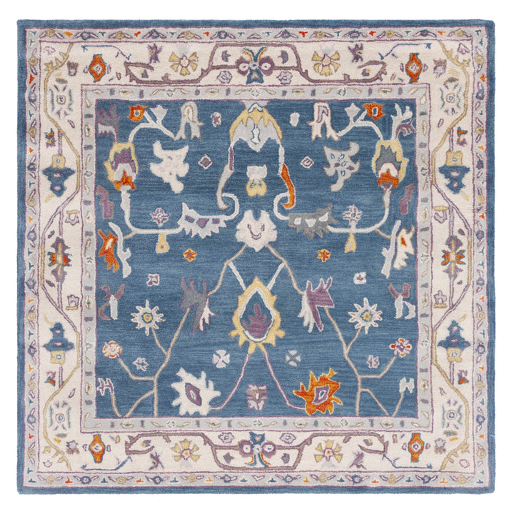 SAFAVIEH Anatolia AN513M Handmade Blue / Ivory Rug Image 6