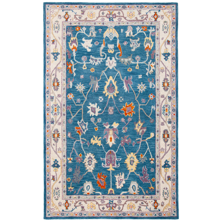 SAFAVIEH Anatolia AN513M Handmade Blue / Ivory Rug Image 10