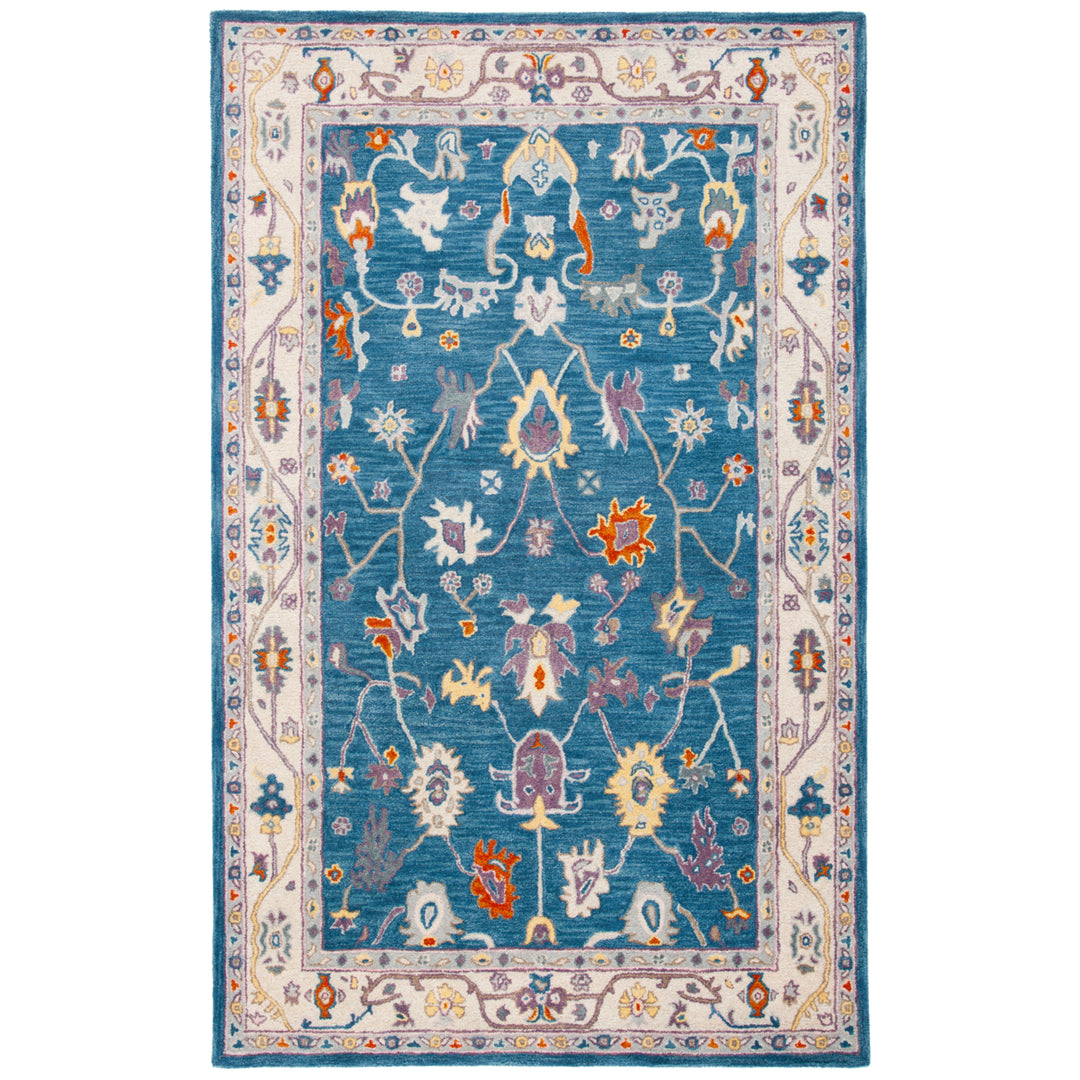 SAFAVIEH Anatolia AN513M Handmade Blue / Ivory Rug Image 11