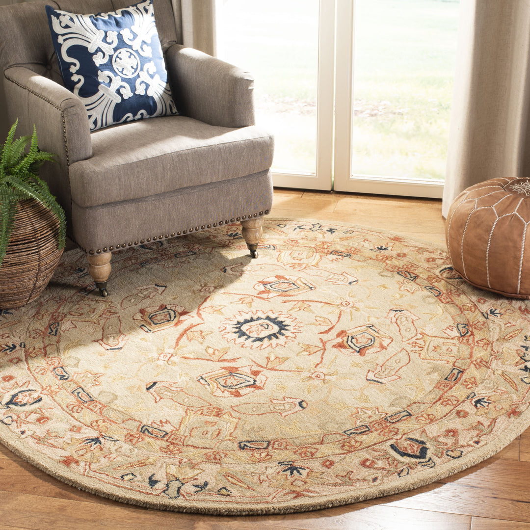 SAFAVIEH Anatolia AN514A Handmade Ivory / Beige Rug Image 9