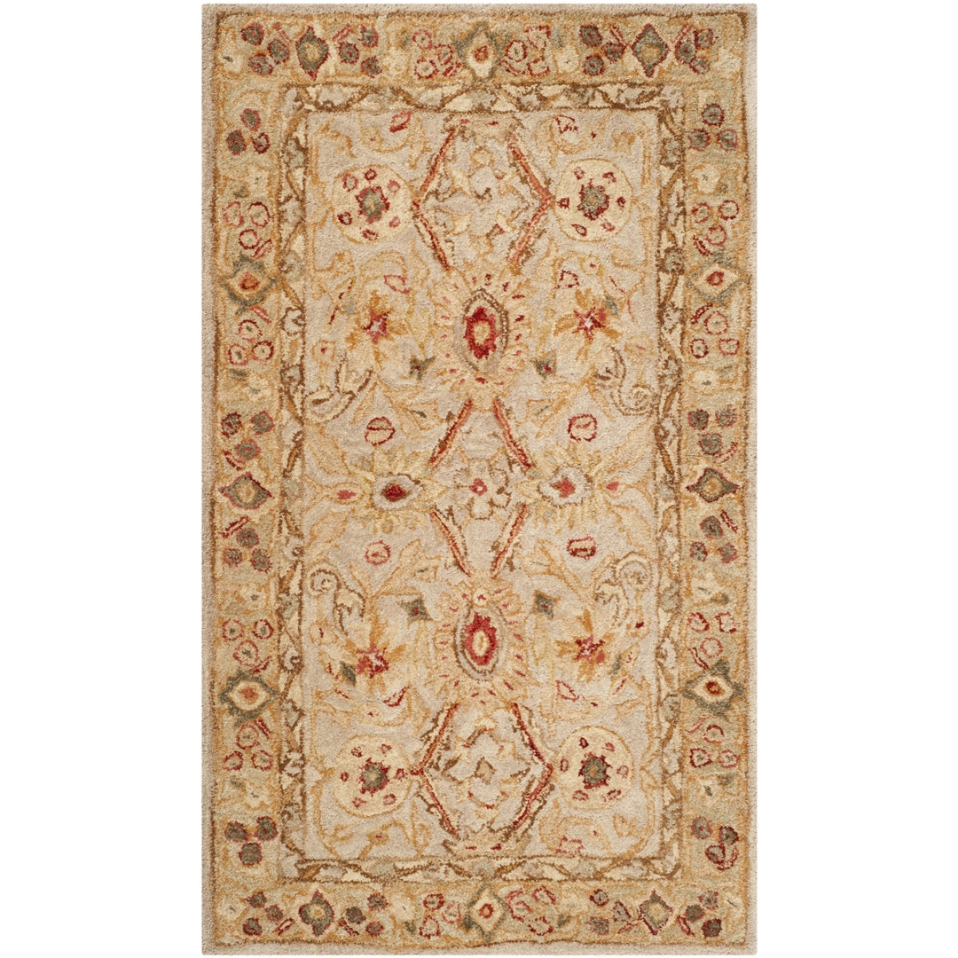 SAFAVIEH Anatolia AN516B Handmade Grey Beige / Sage Rug Image 9