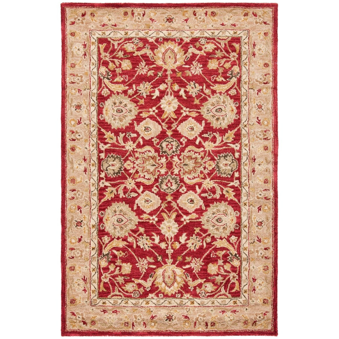 SAFAVIEH Anatolia AN522A Handmade Red / Ivory Rug Image 1