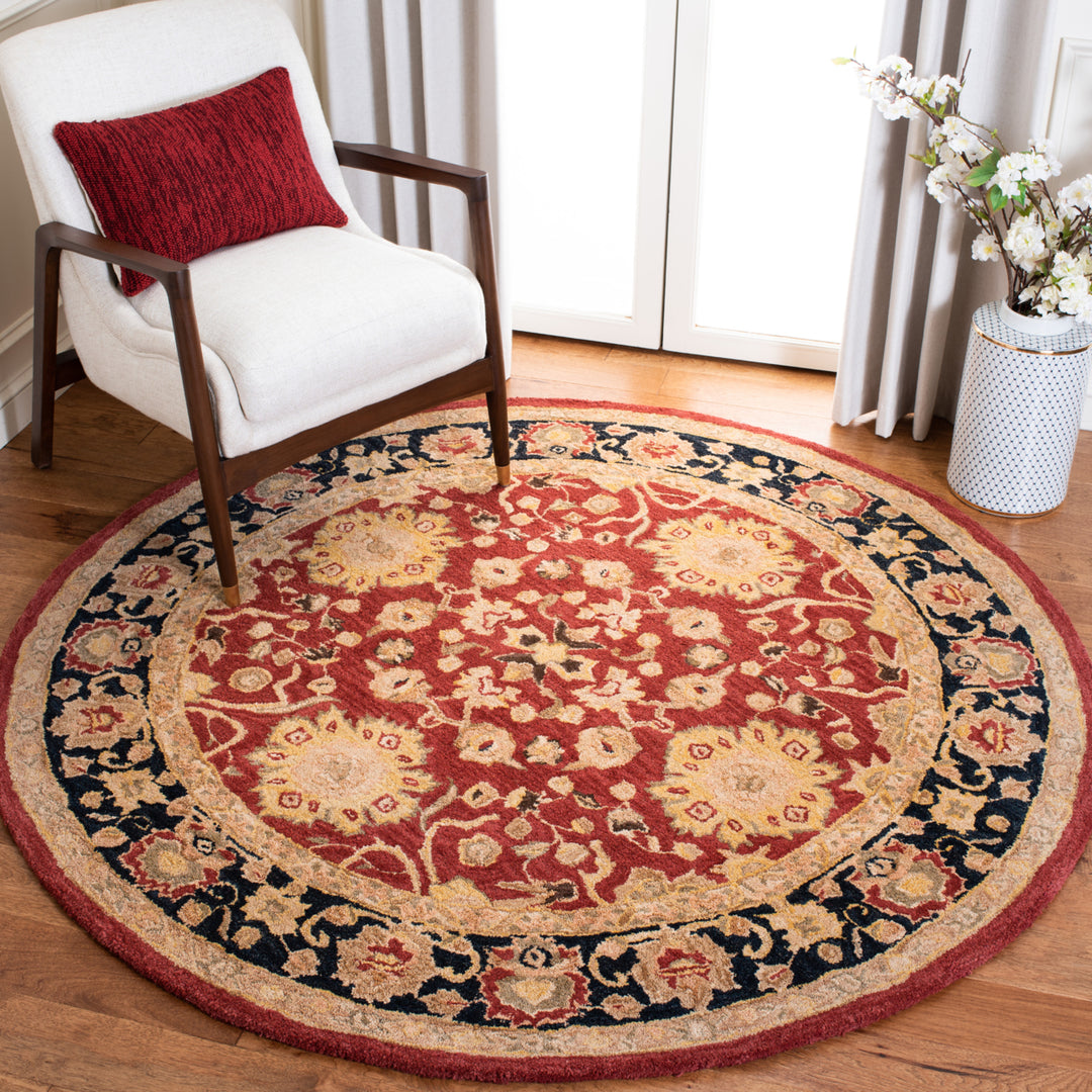 SAFAVIEH Anatolia AN517A Handmade Red / Navy Rug Image 10