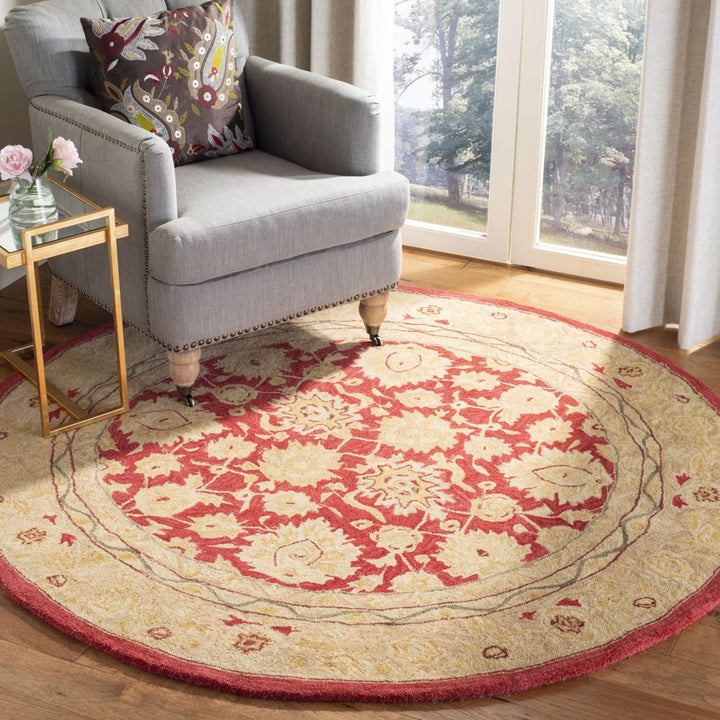 SAFAVIEH Anatolia AN522A Handmade Red / Ivory Rug Image 11