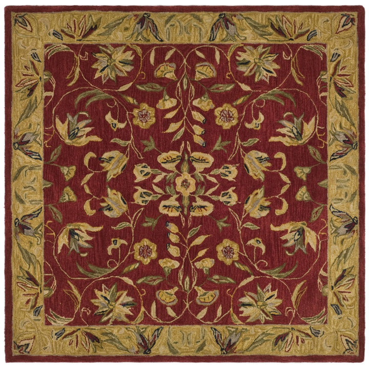 SAFAVIEH Anatolia AN526A Handmade Burgundy / Gold Rug Image 5