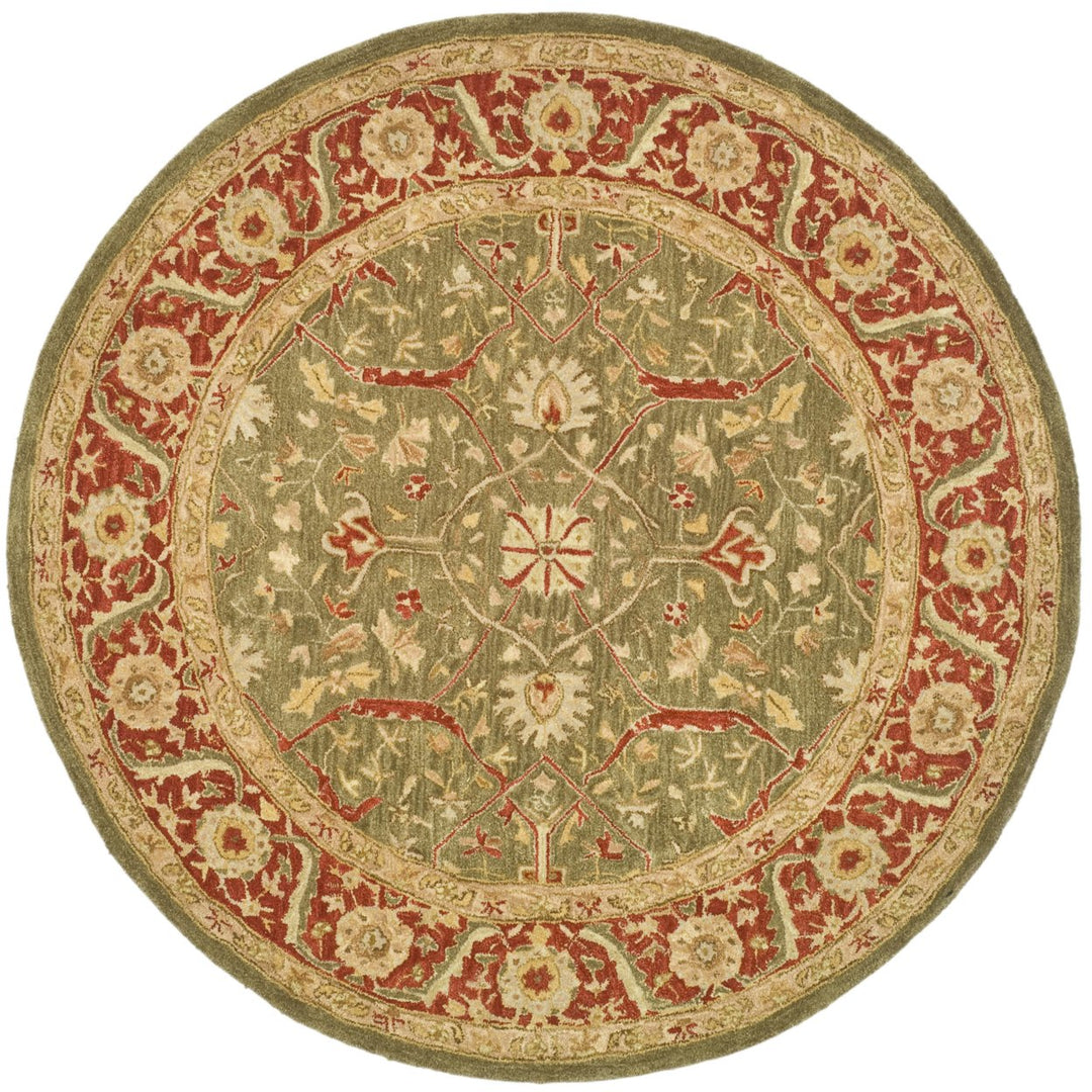 SAFAVIEH Anatolia AN523A Handmade Green / Red Rug Image 1