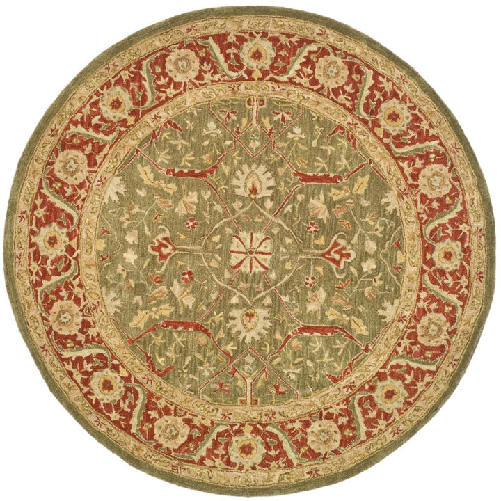 SAFAVIEH Anatolia AN523A Handmade Green / Red Rug Image 1