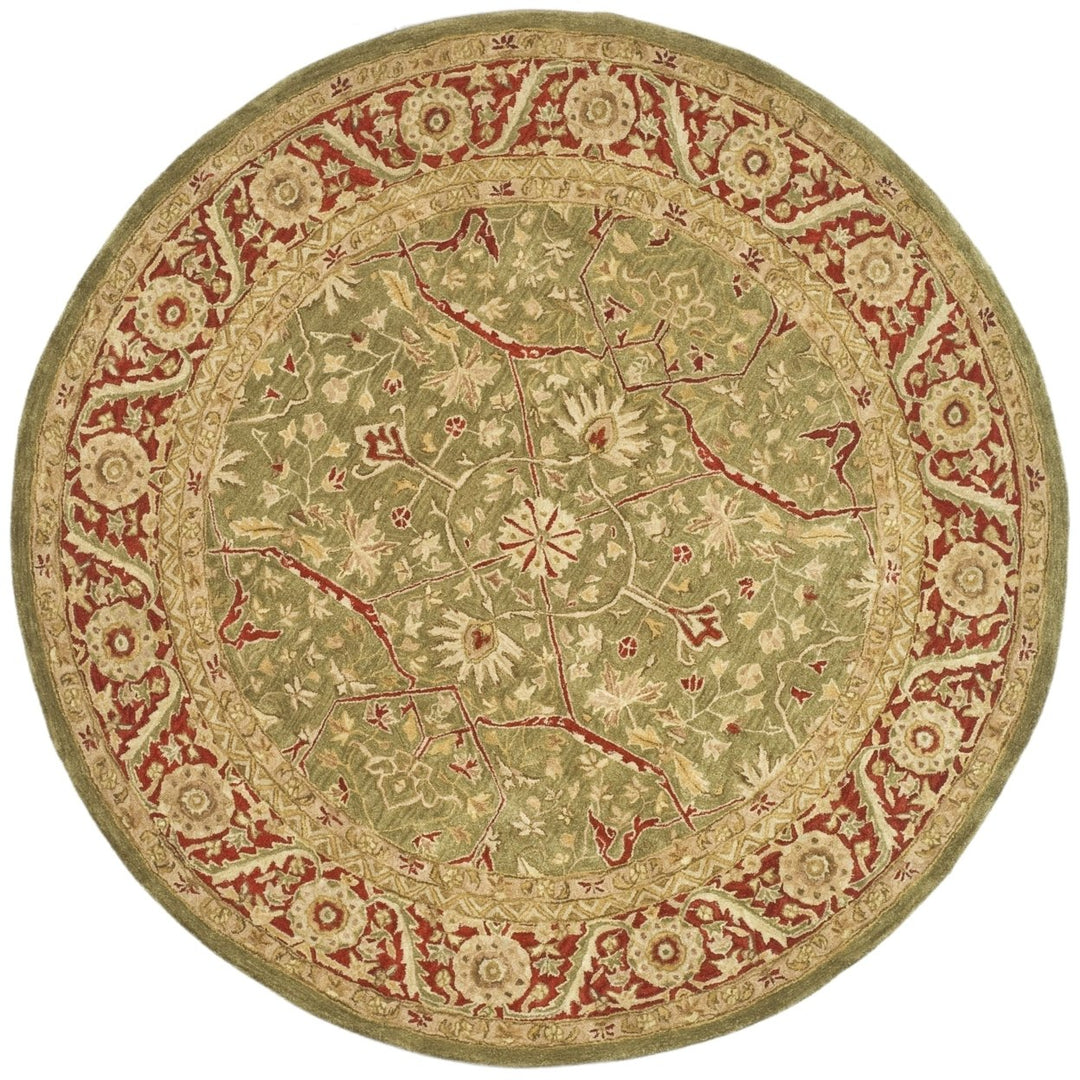 SAFAVIEH Anatolia AN523A Handmade Green / Red Rug Image 1