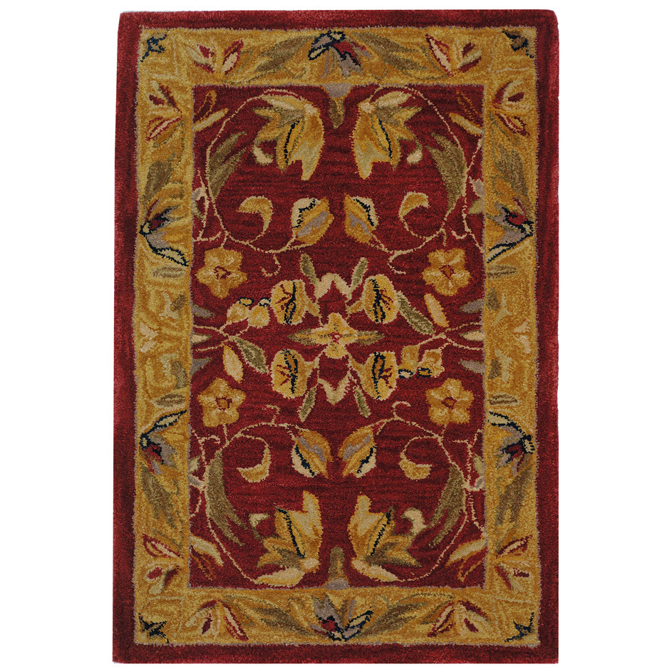 SAFAVIEH Anatolia AN526A Handmade Burgundy / Gold Rug Image 7