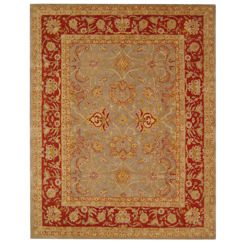 SAFAVIEH Anatolia AN529A Handmade Grey / Red Rug Image 1