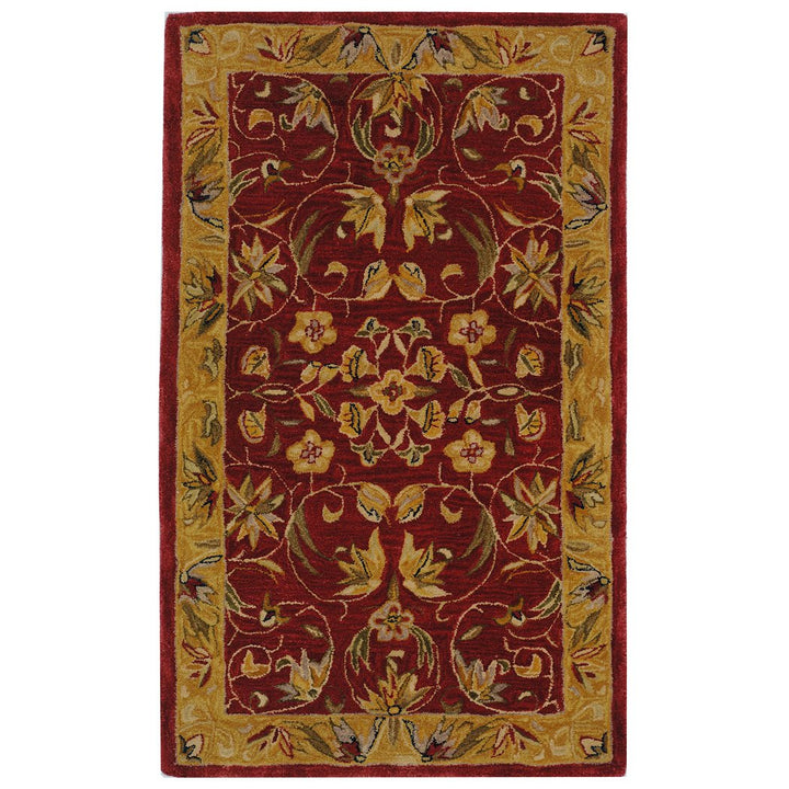 SAFAVIEH Anatolia AN526A Handmade Burgundy / Gold Rug Image 8