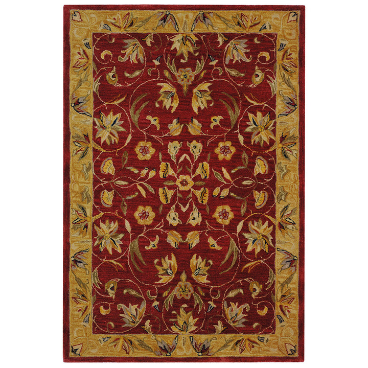 SAFAVIEH Anatolia AN526A Handmade Burgundy / Gold Rug Image 9