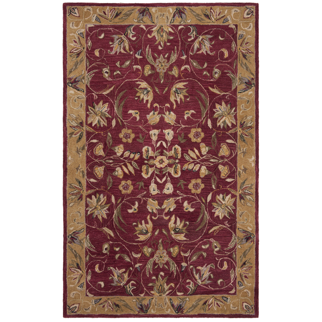 SAFAVIEH Anatolia AN526A Handmade Burgundy / Gold Rug Image 10