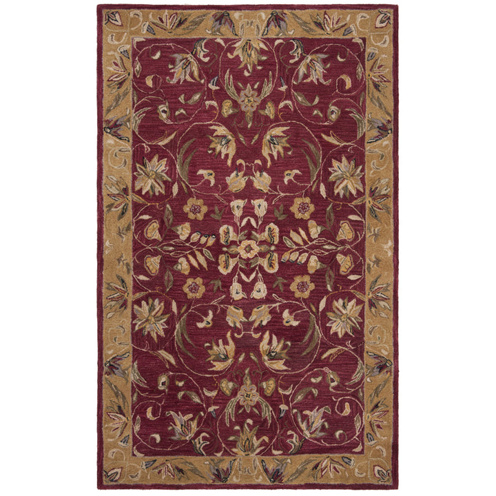 SAFAVIEH Anatolia AN526A Handmade Burgundy / Gold Rug Image 10