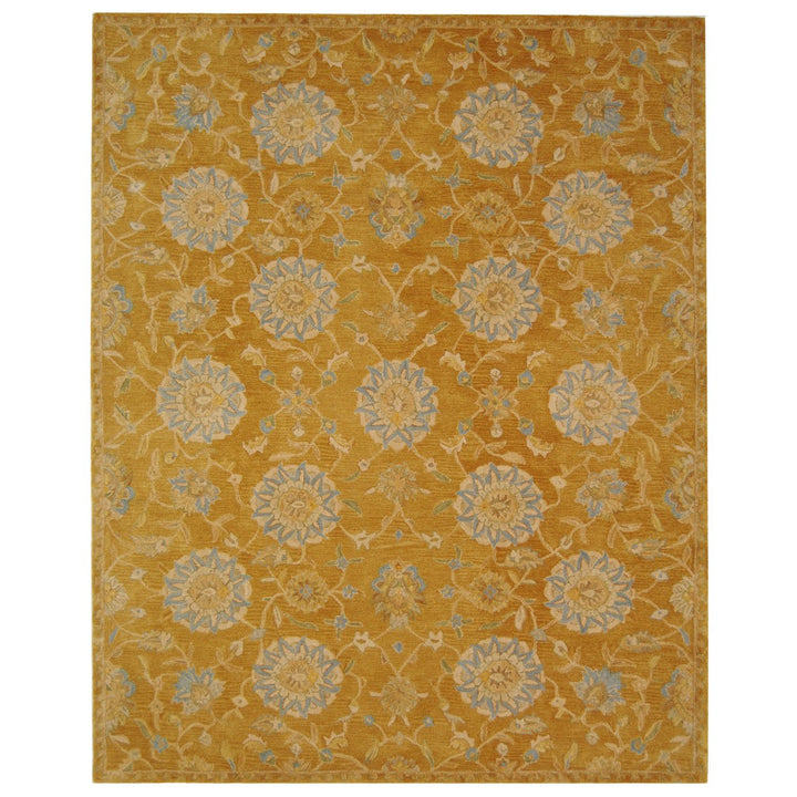 SAFAVIEH Anatolia AN537C Handmade Gold / Blue Rug Image 1