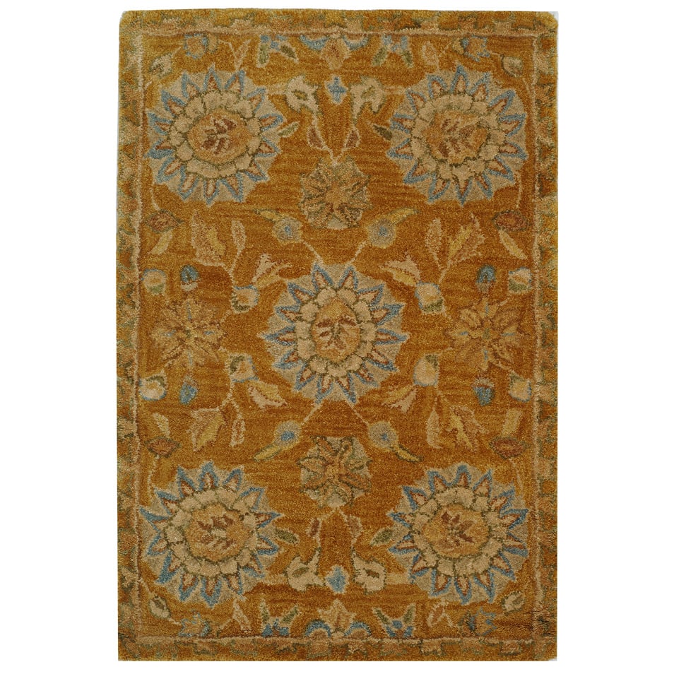 SAFAVIEH Anatolia AN537C Handmade Gold / Blue Rug Image 2