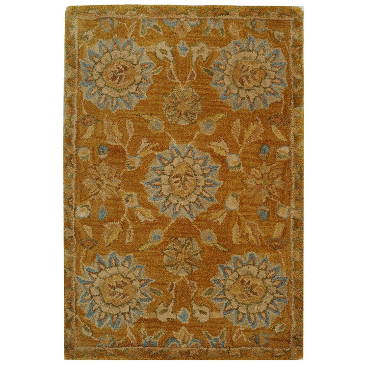 SAFAVIEH Anatolia AN537C Handmade Gold / Blue Rug Image 1