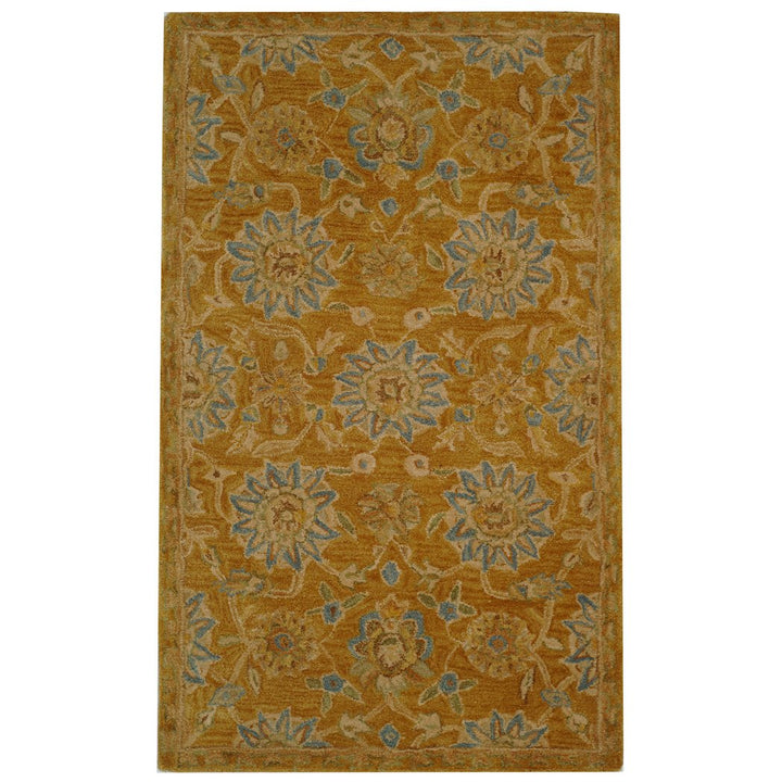 SAFAVIEH Anatolia AN537C Handmade Gold / Blue Rug Image 5