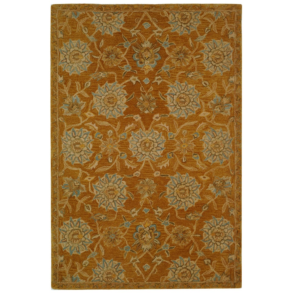 SAFAVIEH Anatolia AN537C Handmade Gold / Blue Rug Image 6