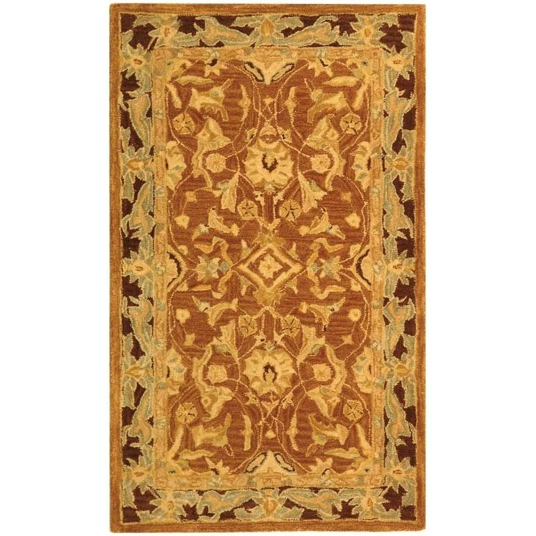 SAFAVIEH Anatolia AN545A Handmade Brown / Plum Rug Image 5