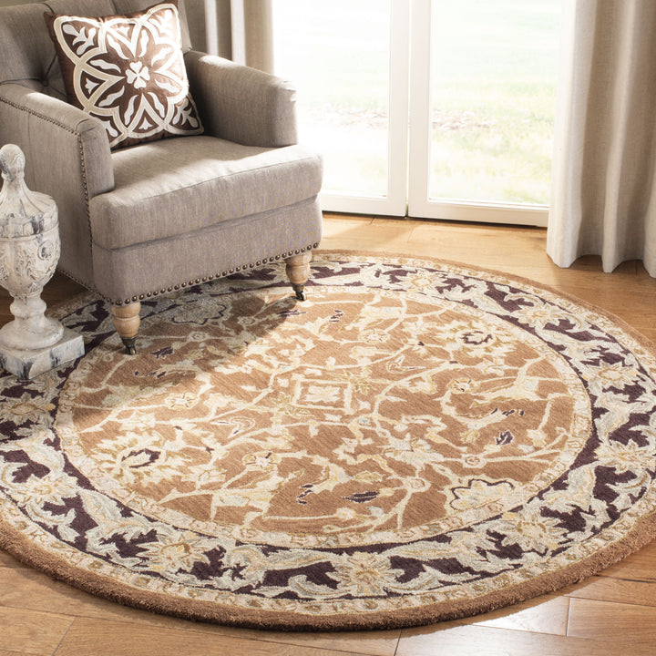 SAFAVIEH Anatolia AN545A Handmade Brown / Plum Rug Image 9