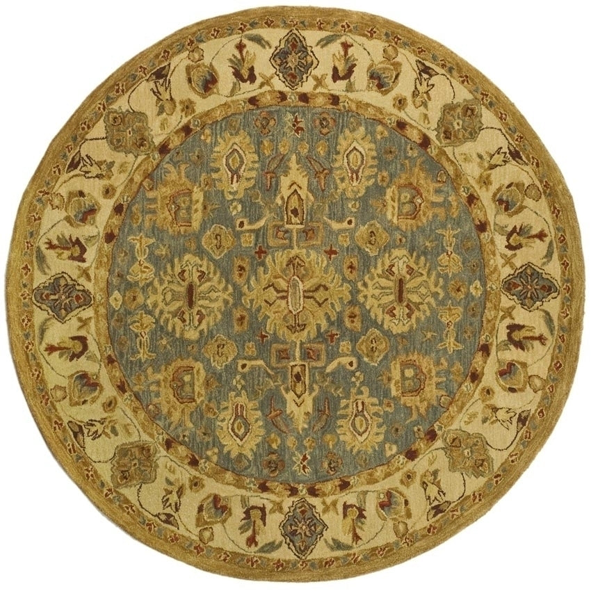 SAFAVIEH Anatolia AN547A Handmade Blue / Ivory Rug Image 4