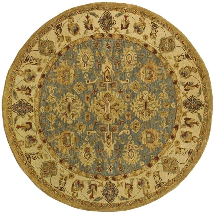 SAFAVIEH Anatolia AN547A Handmade Blue / Ivory Rug Image 4