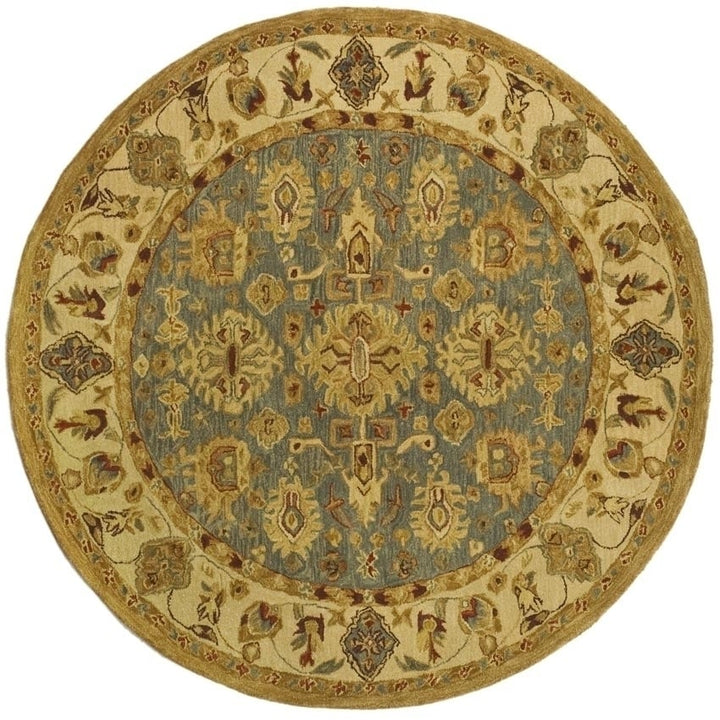 SAFAVIEH Anatolia AN547A Handmade Blue / Ivory Rug Image 1