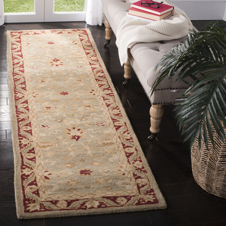 SAFAVIEH Anatolia AN548A Handmade Light Green / Red Rug Image 3