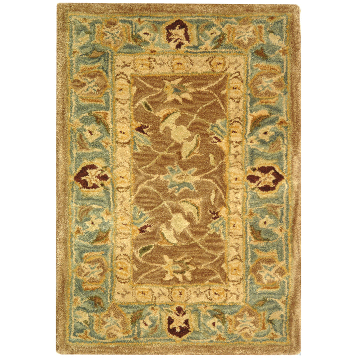 SAFAVIEH Anatolia AN549A Handmade Brown / Blue Rug Image 2