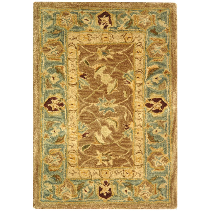 SAFAVIEH Anatolia AN549A Handmade Brown / Blue Rug Image 1