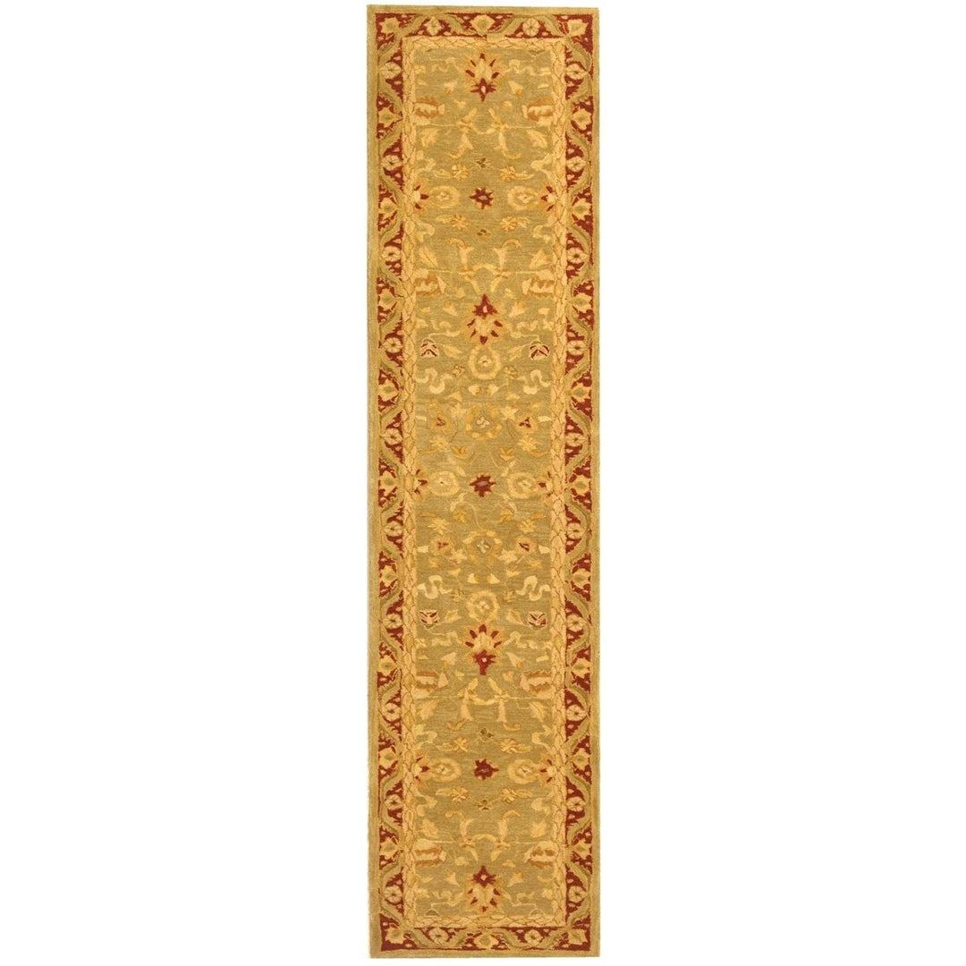 SAFAVIEH Anatolia AN548A Handmade Light Green / Red Rug Image 1