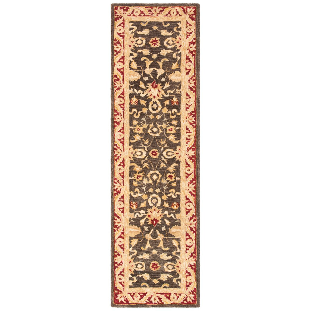 SAFAVIEH Anatolia AN548B Handmade Charcoal / Red Rug Image 1