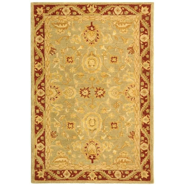 SAFAVIEH Anatolia AN548A Handmade Light Green / Red Rug Image 11