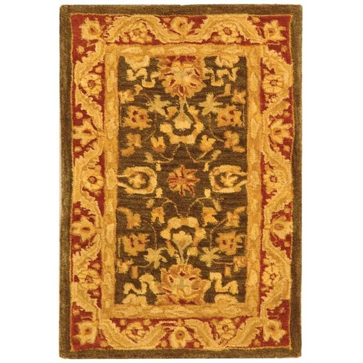 SAFAVIEH Anatolia AN548B Handmade Charcoal / Red Rug Image 8