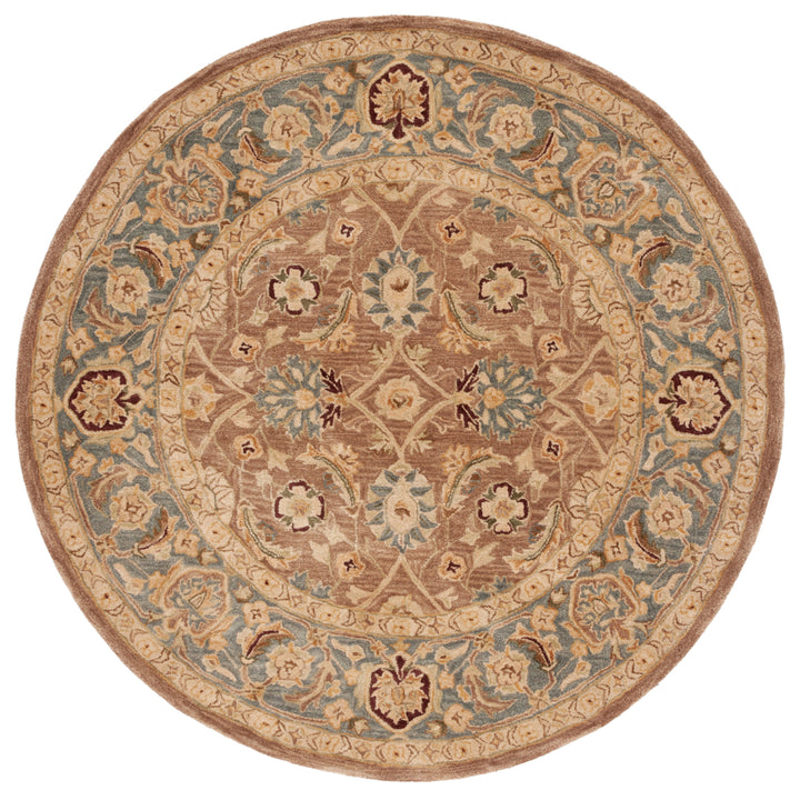 SAFAVIEH Anatolia AN549A Handmade Brown / Blue Rug Image 9