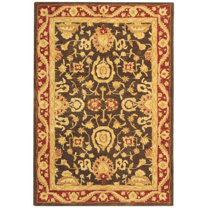 SAFAVIEH Anatolia AN548B Handmade Charcoal / Red Rug Image 10