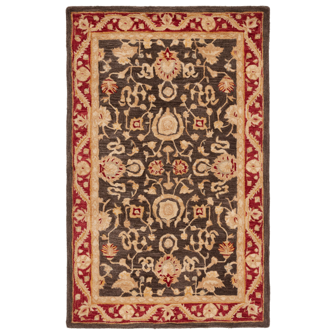 SAFAVIEH Anatolia AN548B Handmade Charcoal / Red Rug Image 11