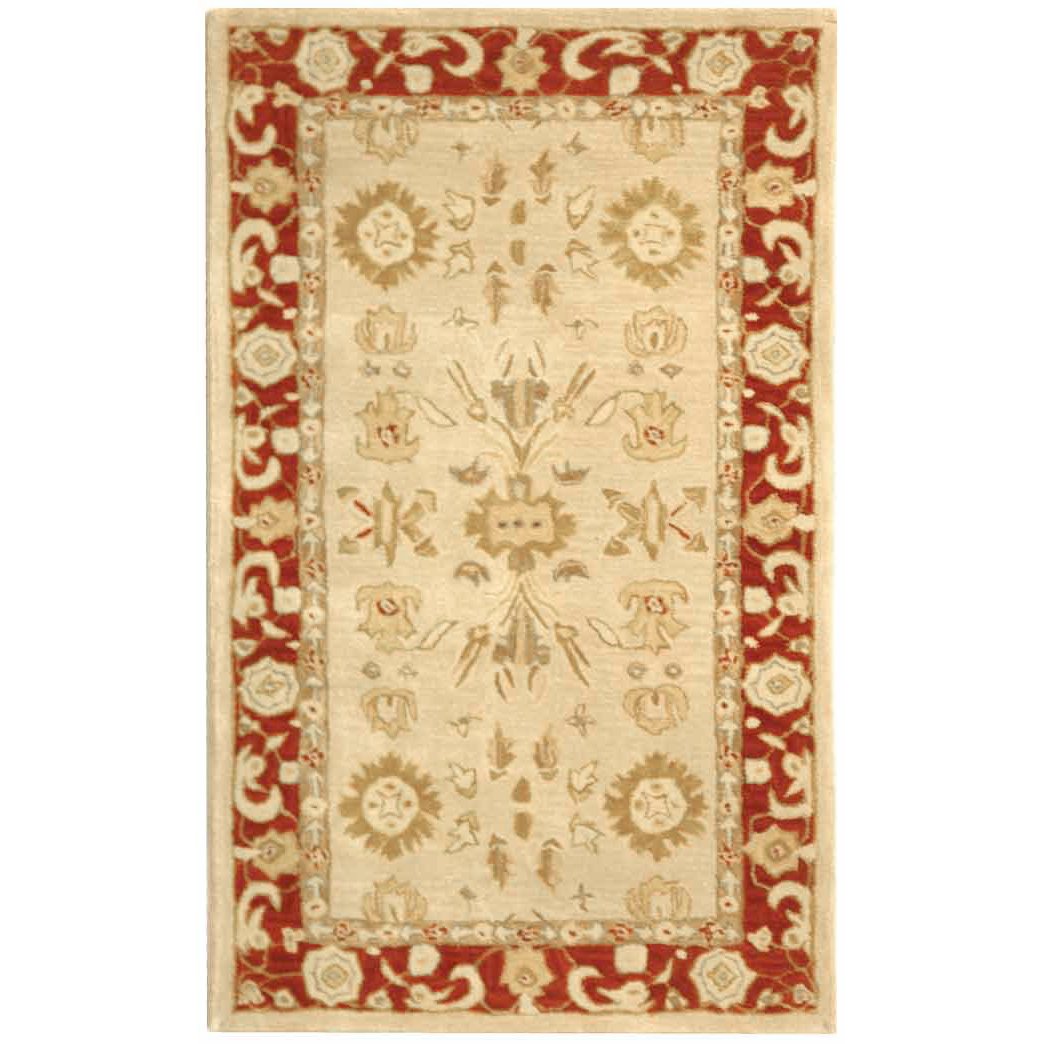 SAFAVIEH Anatolia AN551A Handmade Ivory / Red Rug Image 4