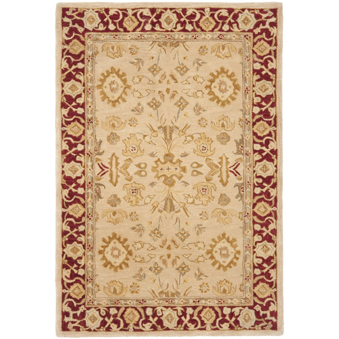 SAFAVIEH Anatolia AN551A Handmade Ivory / Red Rug Image 5